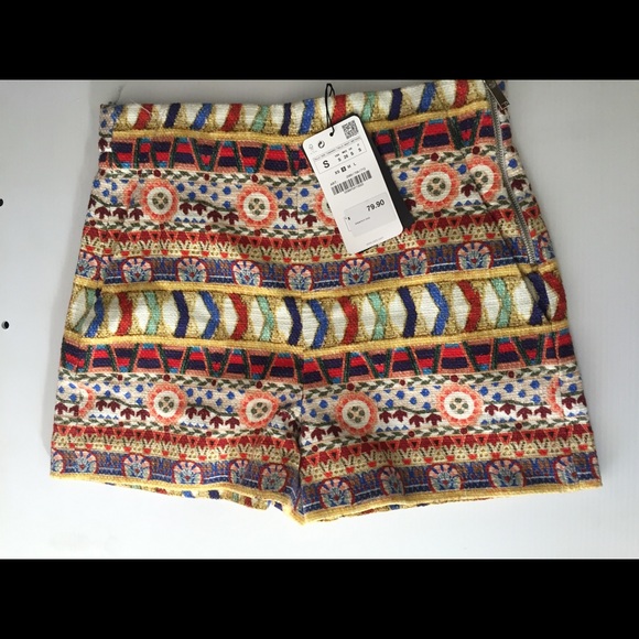 Zara Pants - Zara woman high waisted printed shorts size Small